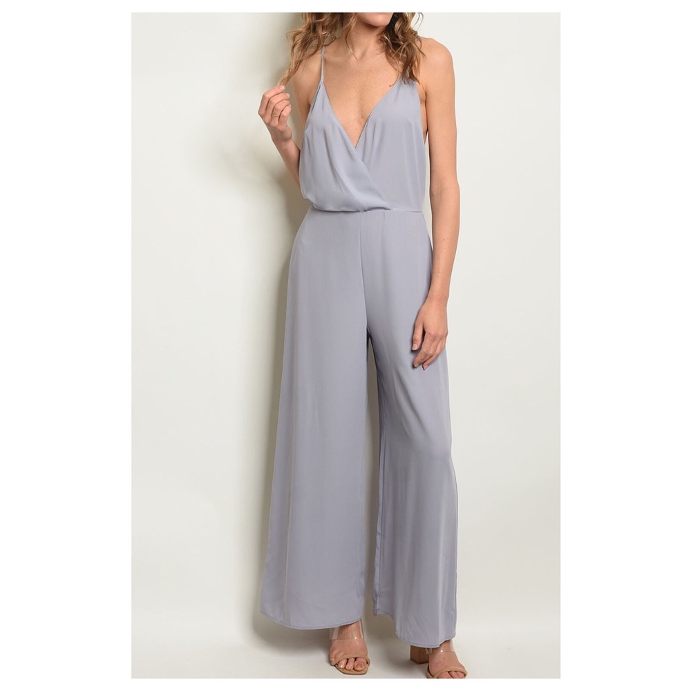 💕Soft Gray/baby purple Jumpsuit💕 - Picture 2 of 6